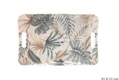 PLATEAU MELAMINE FEUILLAGE 31X21CM
