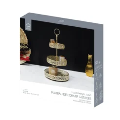 PLATEAU METAL DORE 3 ETAGES