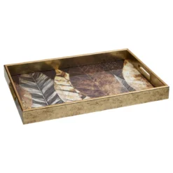 PLATEAU RECTANGLE CALVI DECOR FEUILLE D.44.7X31.6CM