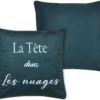 POEME COUSSIN 50X50CM PETROLE