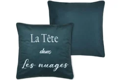 POEME COUSSIN 50X50CM PETROLE