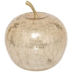 POMME VERRE CRAQUELE LED H.18.5CM