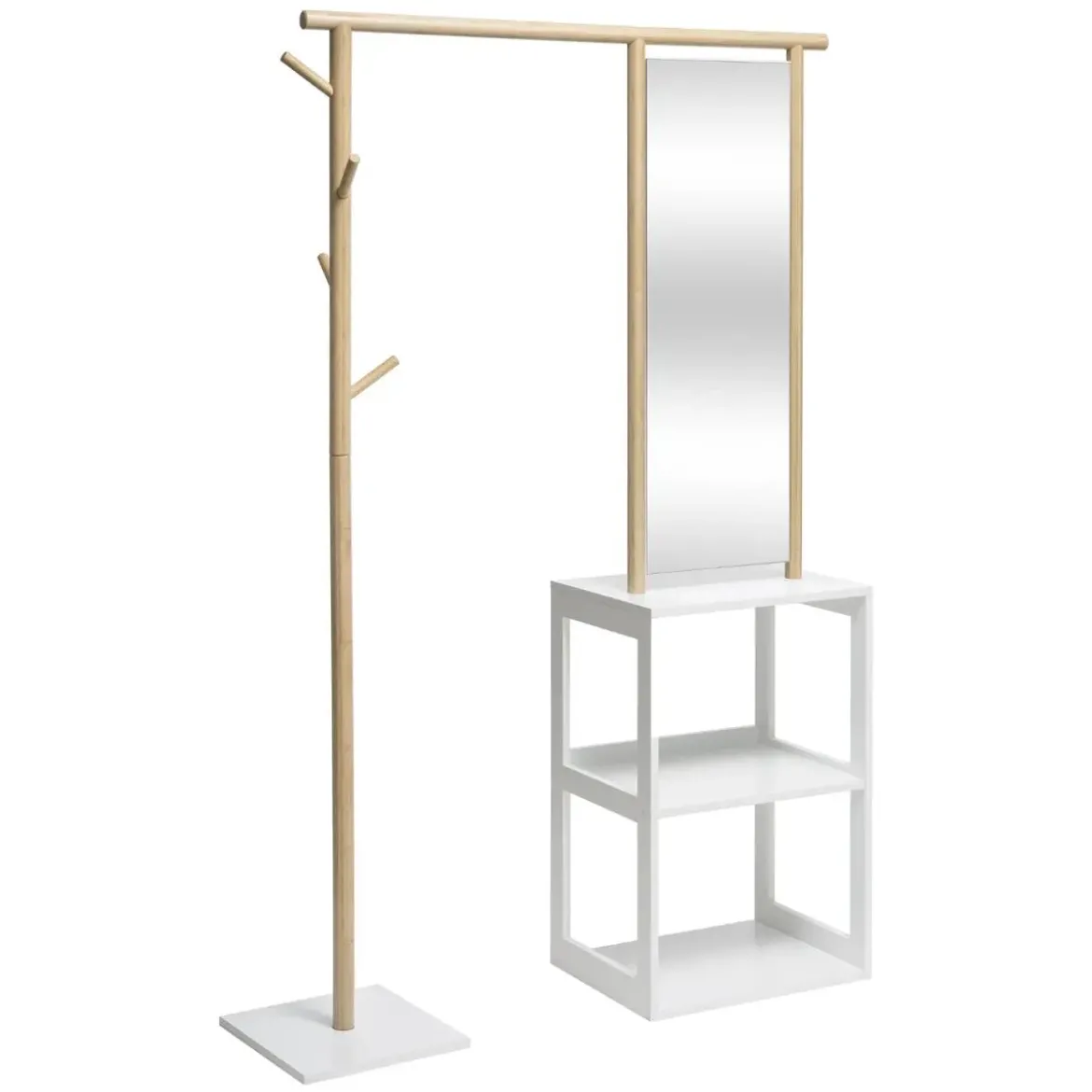 PORTANT A VETEMENTS BAMBOU BLANC