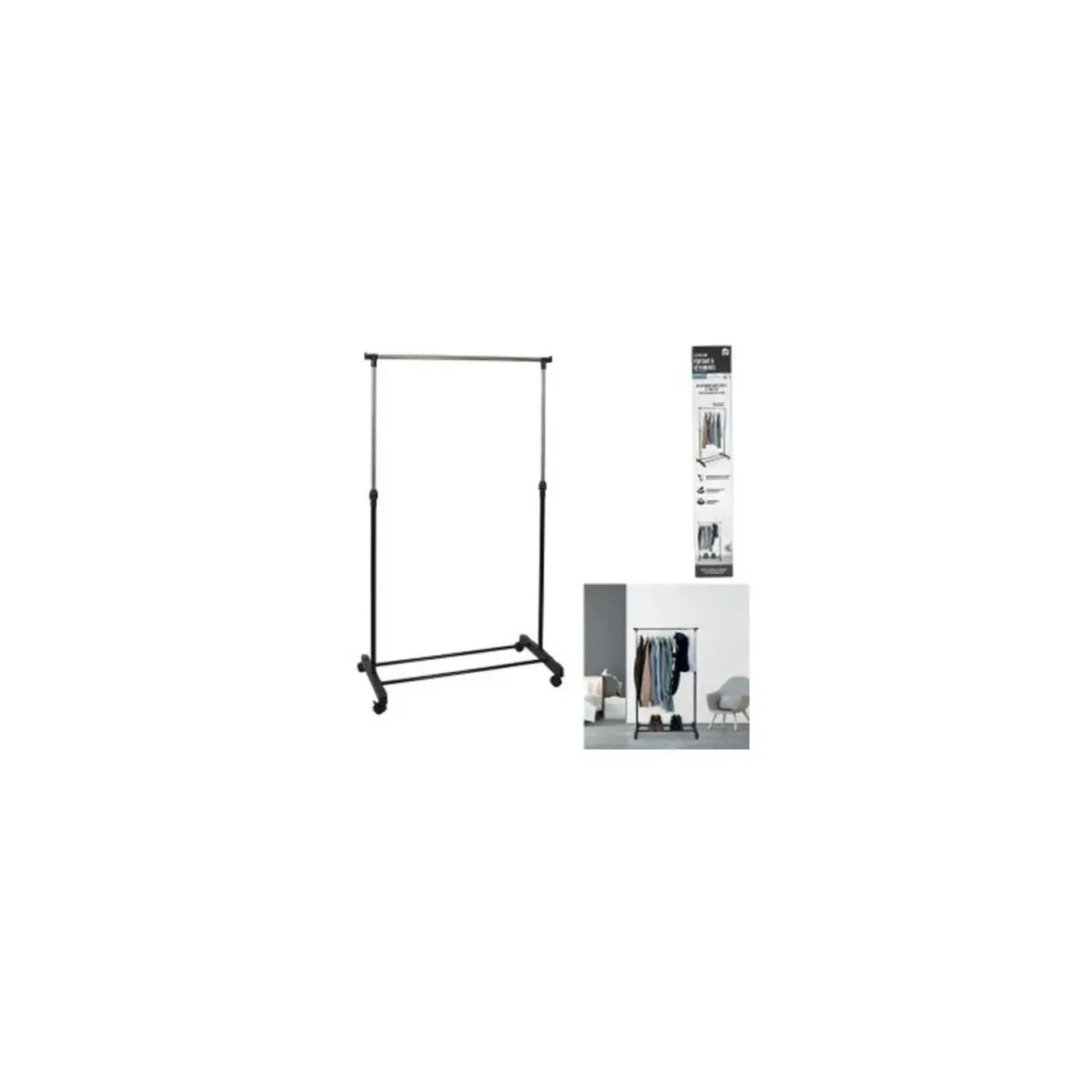 PORTANT METAL ROULETTE 80X43X160CM