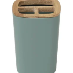 PORTE BROSSE A DENTS RUBBER ET ABS BAMBOU VERT SAUGE