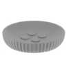 PORTE SAVON POLYRESINE ROND STRIEE GRIS