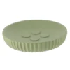 PORTE SAVON POLYRESINE ROND STRIEE KAKI