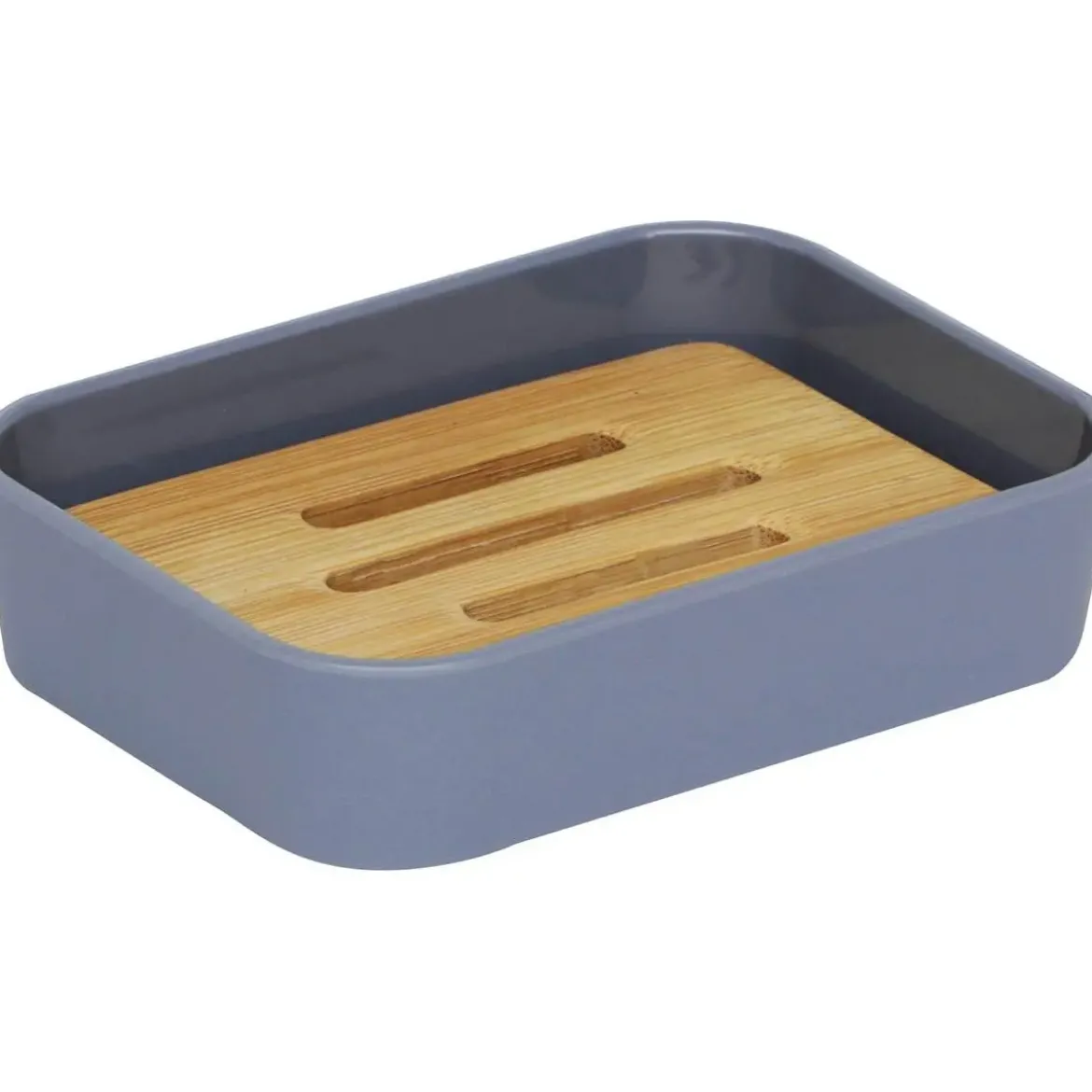 PORTE SAVON RUBBER ET ABS BAMBOU GRIS