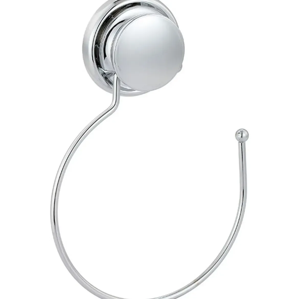 PORTE SERVIETTE ROND METAL SUR VENTOUSES CHROME