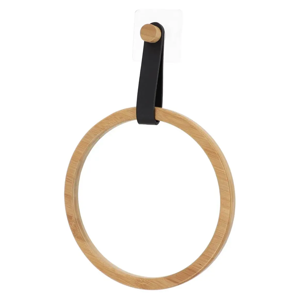 PORTE SERVIETTES ARRONDI AVEC LANIERE NOIR BAMBOU