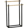 PORTE SERVIETTES METAL RECTANGULAIRE 2 BARRES BAMBOU NOIR