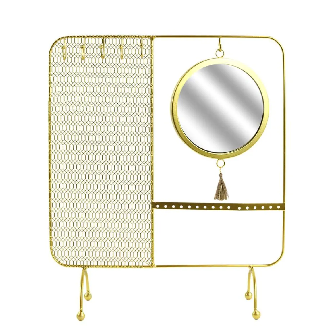 PORTE BIJOUX MIROIR FILAIRE METAL 35.5X30X10CM