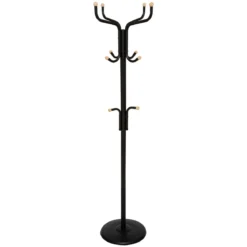 PORTE MANTEAUX 11 TIGES METAL AVEC BOULES BOIS