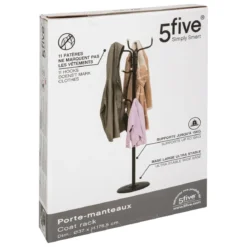 PORTE MANTEAUX 11 TIGES METAL AVEC BOULES BOIS