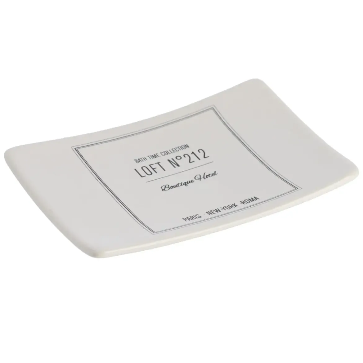 PORTE SAVON DOLOMITE IMPRIME NEO RETRO BLANC
