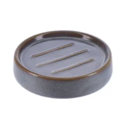 PORTE SAVON GRES ROND BLEU