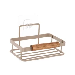PORTE SAVON METAL DECO ACACIA A POSER OU A STICKER BEIGE
