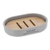 PORTE SAVON POLYRESINE GRIS CLAIR BAMBOU