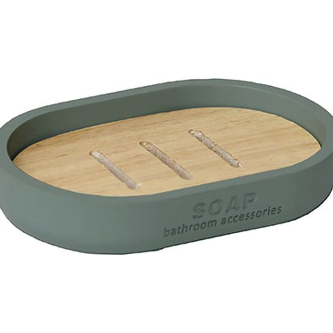 PORTE SAVON POLYRESINE KAKI BAMBOU