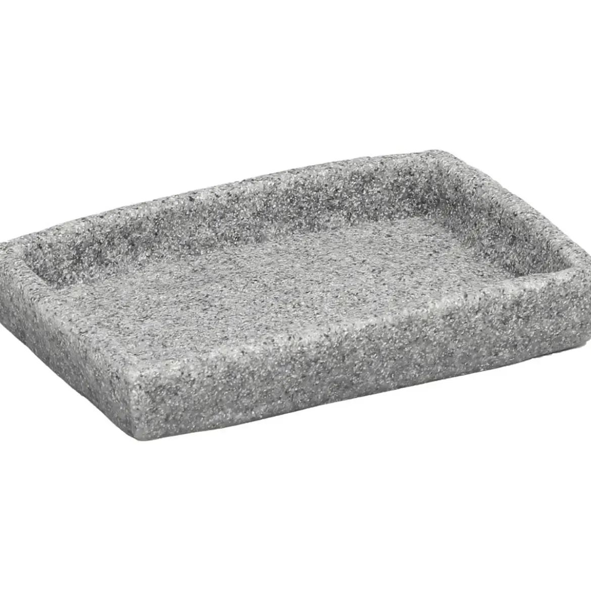 PORTE SAVON POLYRESINE RECTANGULAIRE EFFET PIERRE GRIS