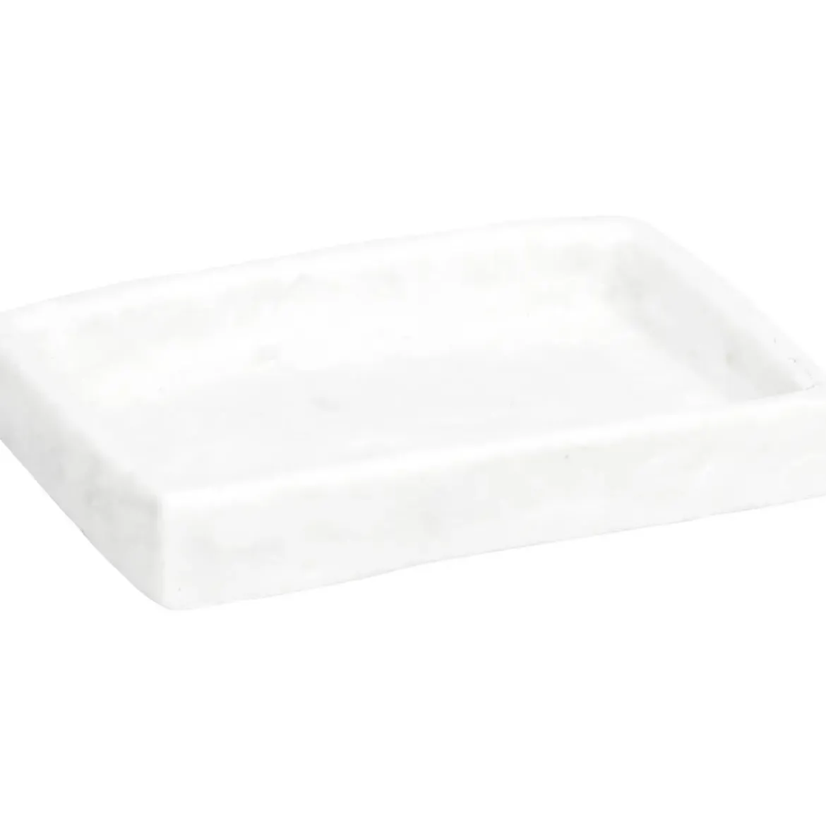 PORTE SAVON POLYRESINE RECTANGULAIRE EFFET PIERRE BLANC