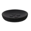 PORTE SAVON POLYRESINE ROND STRIEE NOIR