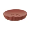 PORTE SAVON POLYRESINE ROND STRIE TERRACOTTA