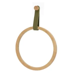 PORTE SERVIETTES ARRONDI AVEC LANIERE KAKI BAMBOU