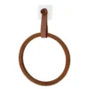 PORTE SERVIETTES BAMBOU ET LANIERE SIMILI CUIR CARAMEL