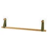 PORTE SERVIETTES 1 BARRE AVEC LANIERES KAKI BAMBOU