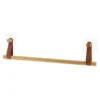 PORTE SERVIETTES 1 BARRE AVEC LANIERES CARAMEL BAMBOU