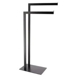 PORTE SERVIETTES METAL 2 BARRES NOIR