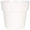 POT ASPECT CERAMIQUE DIA.18 CM BLANC