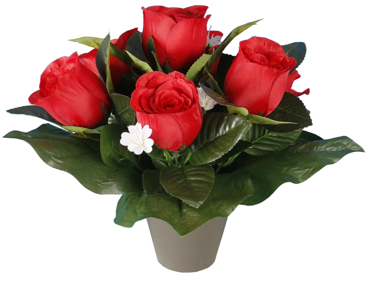 POT BOUTONS DE ROSES 27CM