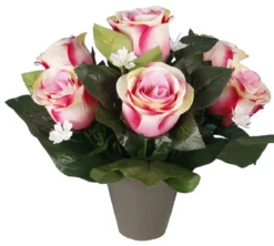 POT BOUTONS DE ROSES 27CM