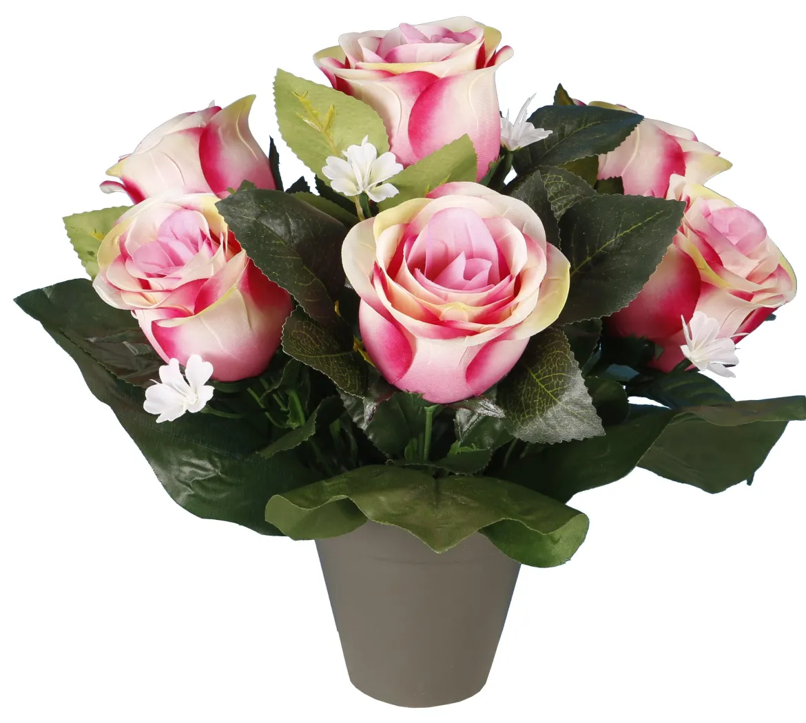 POT BOUTONS DE ROSES 27CM