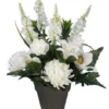 POT CHRYSANTHEMES ROSES DELPHINIUMS