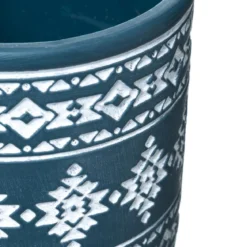 POT CIMENT HACIENDA TERRACOTTA OU BLEU D.8X7.5CM