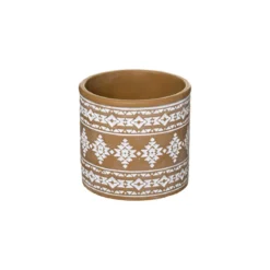POT CIMENT HACIENDA TERRACOTTA OU BLEU D.8X7.5CM