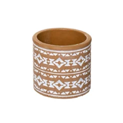 POT CIMENT HACIENDA TERRACOTTA OU BLEU D.8X7.5CM