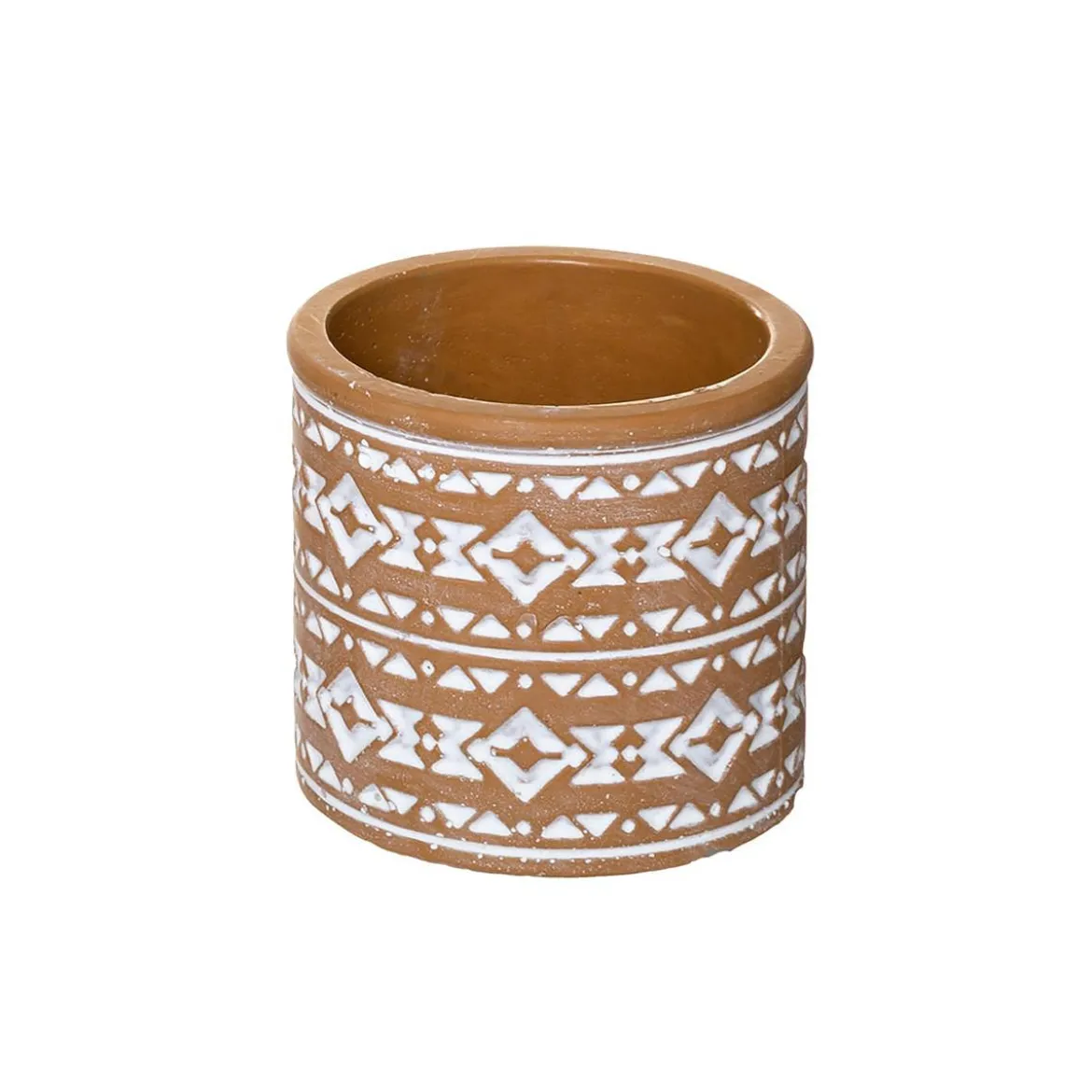 POT CIMENT HACIENDA TERRACOTTA OU BLEU D.8X7.5CM