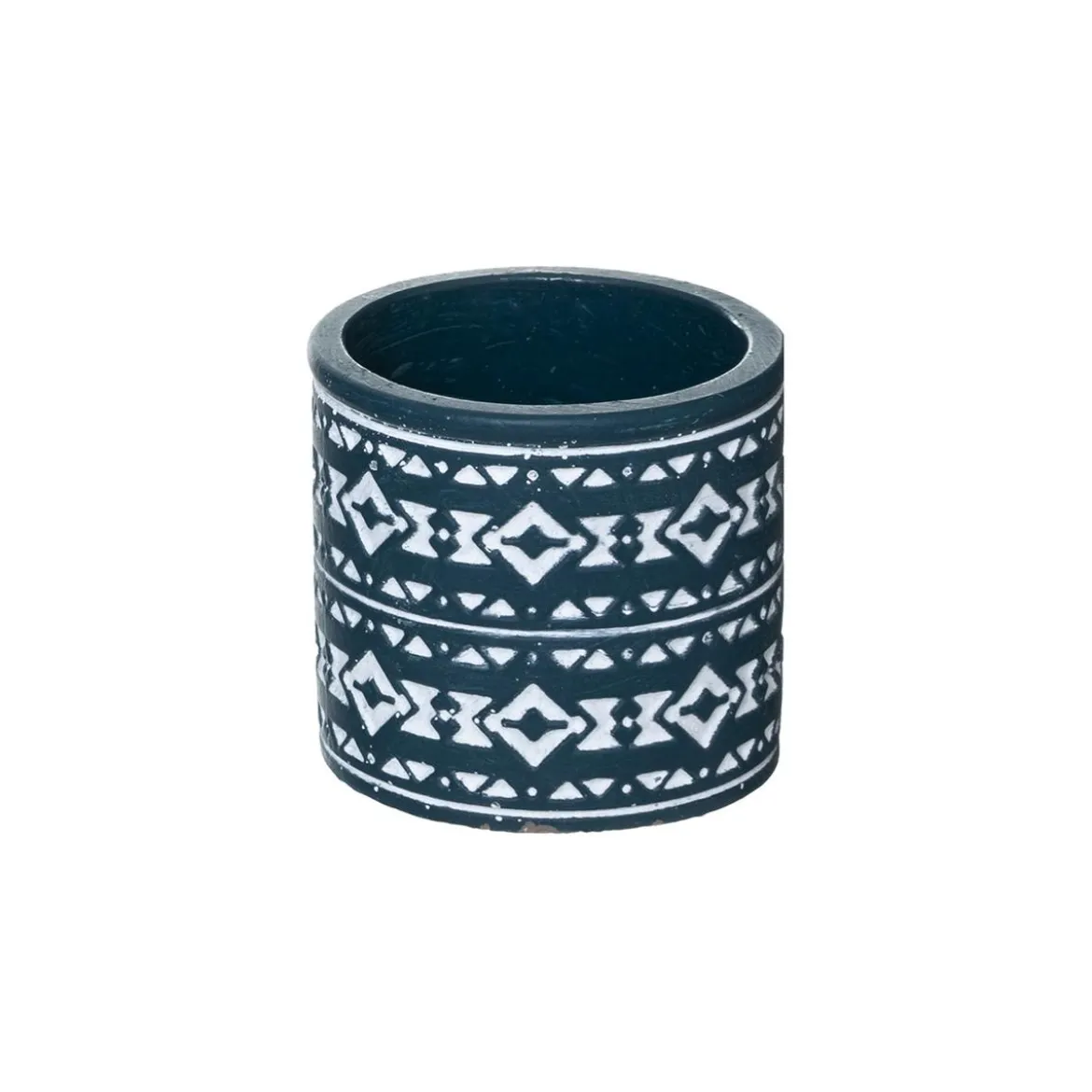 POT CIMENT HACIENDA TERRACOTTA OU BLEU D11 X10CM