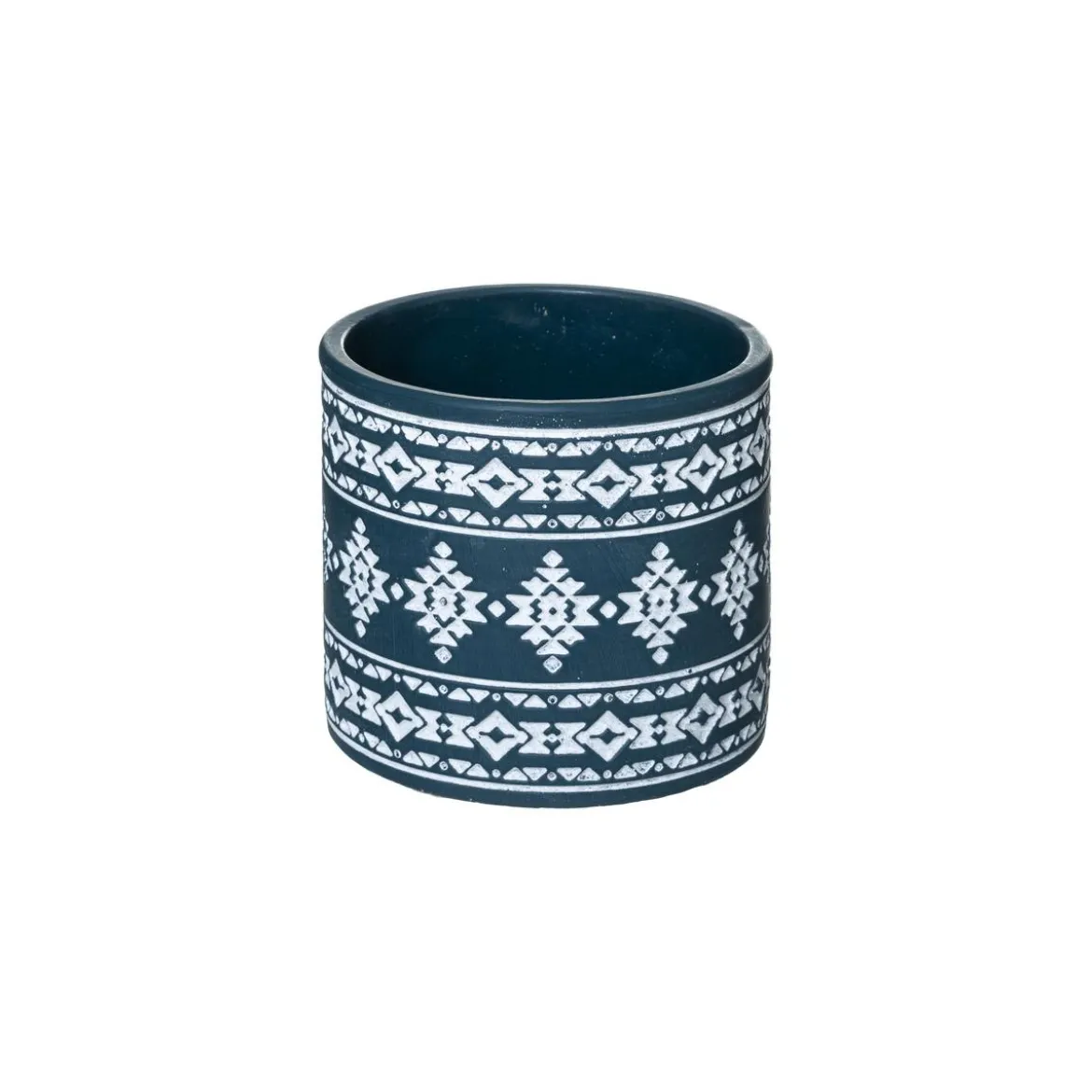 POT CIMENT HACIENDA TERRACOTTA OU BLEU D11 X10CM