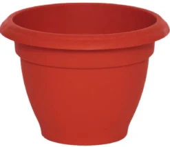 POT FLEUR RESINE CAMPANE D 24 5CM ROUGE