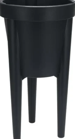 POT FLEUR SUR PIEDS ANTHRACITE 34X64CM