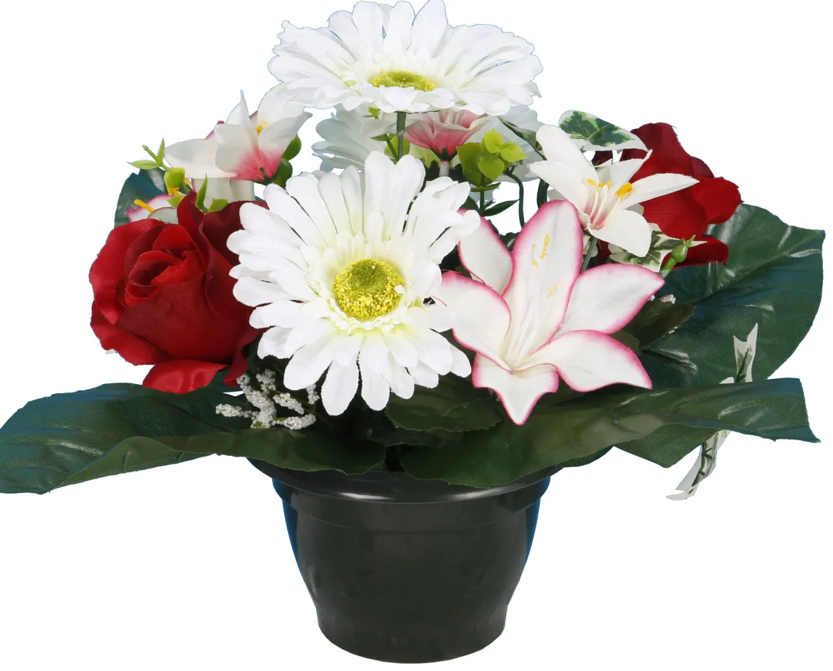 POT GERBERAS LYS ET ROSES