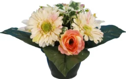 POT GERBERAS LYS ET ROSES