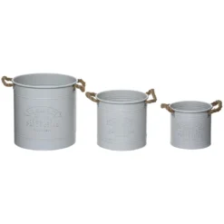 POT METAL HOUSE VERT OU BLANC D.30X30CM