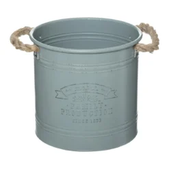 POT METAL HOUSE VERT OU BLANC D.25X23CM