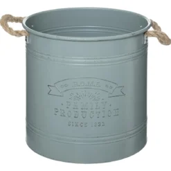 POT METAL HOUSE VERT OU BLANC D.25X23CM